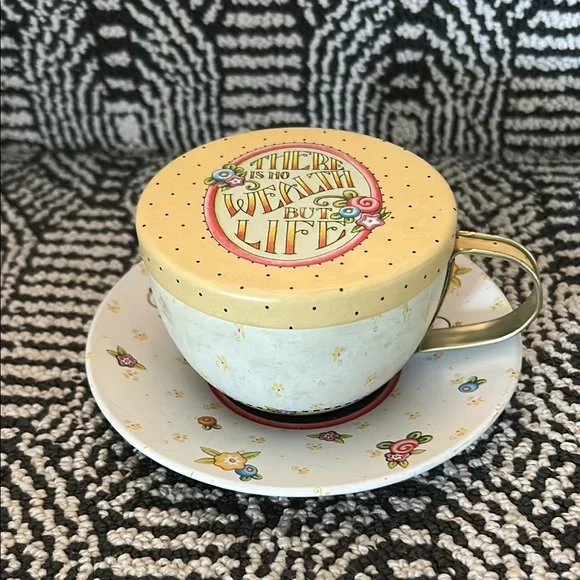 Mary Engelbreit Metal Cup/Saucer-2001 - Picture 1 of 7